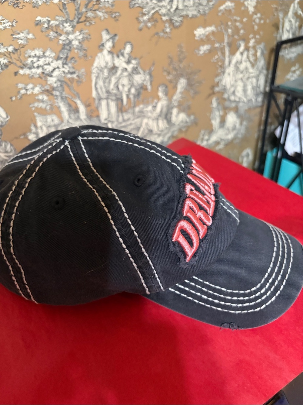 Black Baseball Cap with Pink 'DREAM' Embroidery - Picture 2 of 15